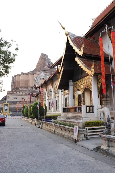 Tailandia Chiang Mai Una Vista Del Templo Wat Chedi Luang — Foto de Stock