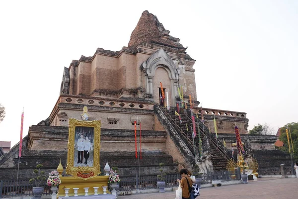 Thailanda Chiang Mai Templul Wat Chedi Luang — Fotografie, imagine de stoc