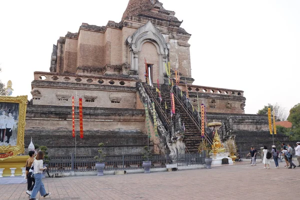Thailand Chiang Mai Ein Blick Auf Den Tempel Wat Chedi — Stockfoto