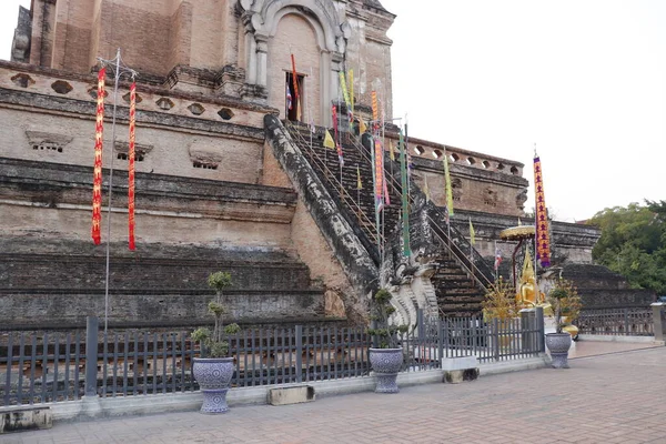 Thaiföld Chiang Mai Vagyok Kilátás Wat Chedi Luang Templomra — Stock Fotó