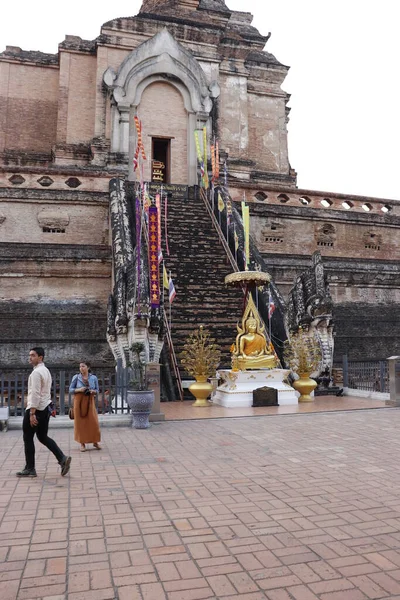 Tajlandia Chiang Mai Widok Wat Chedi Luang Temple — Zdjęcie stockowe