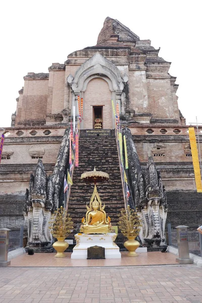 Tailandia Chiang Mai Una Vista Del Templo Wat Chedi Luang —  Fotos de Stock