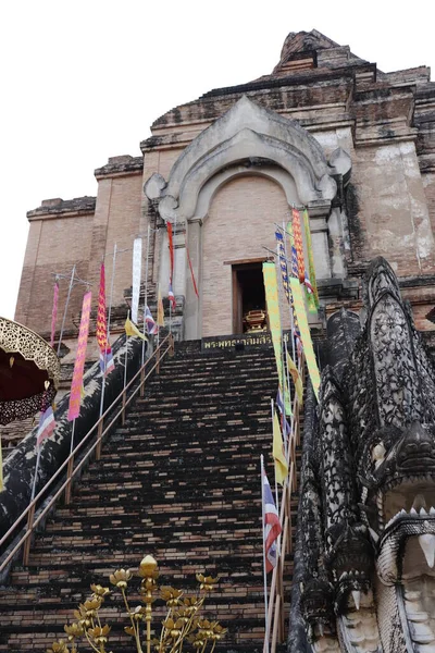 Tailandia Chiang Mai Una Vista Del Templo Wat Chedi Luang —  Fotos de Stock
