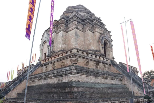 Tajlandia Chiang Mai Widok Wat Chedi Luang Temple — Zdjęcie stockowe