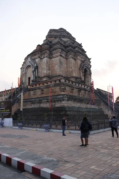 Tajlandia Chiang Mai Widok Wat Chedi Luang Temple — Zdjęcie stockowe