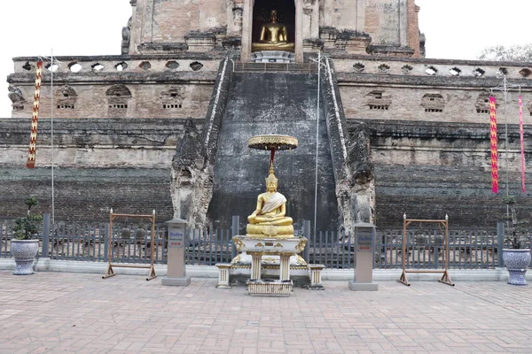 Tajlandia Chiang Mai Widok Wat Chedi Luang Temple — Zdjęcie stockowe