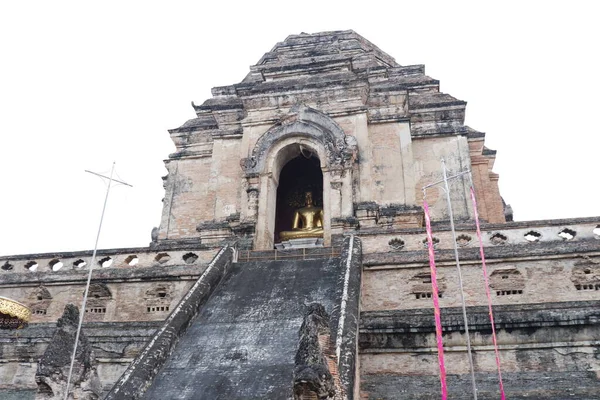 Tailândia Chiang Mai Uma Vista Templo Wat Chedi Luang — Fotografia de Stock