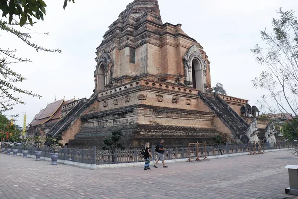 Tailandia Chiang Mai Una Vista Del Templo Wat Chedi Luang — Foto de Stock