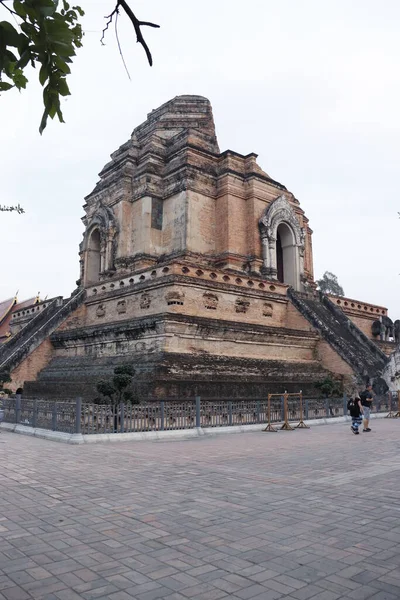 Tailândia Chiang Mai Uma Vista Templo Wat Chedi Luang — Fotografia de Stock