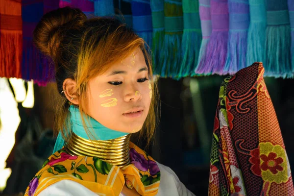 Tailandia Chiang Mai Jirafas Mujer Aldea —  Fotos de Stock