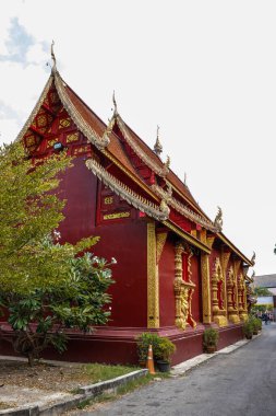 Tayland. Chiang Mai. Wat Sri Suphan 'ın manzarası, Gümüş Tapınak.