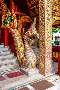 Tayland. Chiang Mai. Wat Sri Suphan 'ın manzarası, Gümüş Tapınak.