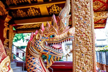 Tayland. Chiang Mai. Wat Sri Suphan 'ın manzarası, Gümüş Tapınak.