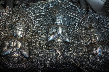 Tayland. Chiang Mai. Wat Sri Suphan 'ın manzarası, Gümüş Tapınak.