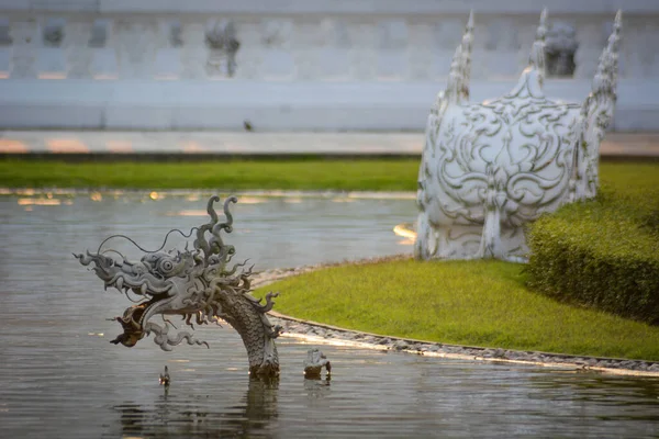 Tailândia Chiang Rai Uma Bela Vista Templo Branco — Fotografia de Stock