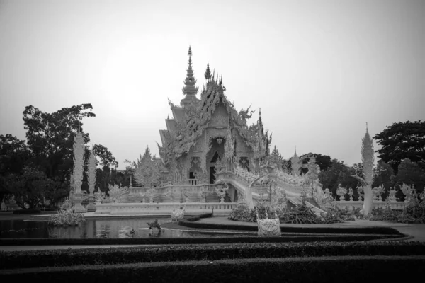 Tajlandia Chiang Rai Piękny Widok Białej Świątyni — Zdjęcie stockowe