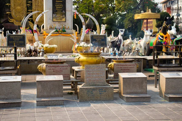 Tayland Chiang Rai Kral Mengrai Anıtı Manzarası — Stok fotoğraf