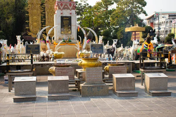 Thajsko Chiang Rai Pohled Pomník Krále Mengraie — Stock fotografie