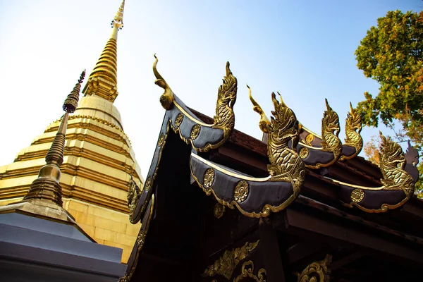 Tailândia Chiang Rai Uma Bela Vista Templo Wat Phra Kaew — Fotografia de Stock