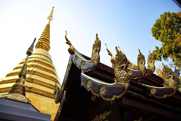 Tailândia Chiang Rai Uma Bela Vista Templo Wat Phra Kaew — Fotografia de Stock