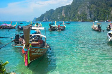 Tayland. Phi Phi Adası 'nın güzel bir manzarası. 