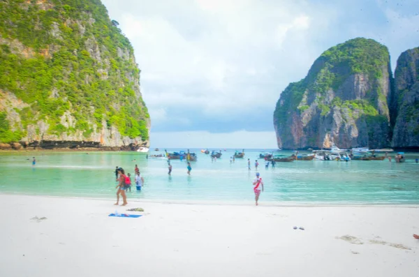 Tailandia Isla Phi Phi Una Vista Playa Maya Bay — Foto de Stock