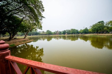 Tayland. Sukhothai. Şehrin güzel manzarası Tarihi Park.