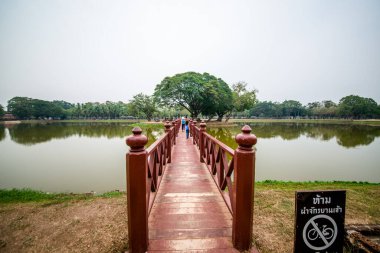 Tayland. Sukhothai. Şehrin güzel manzarası Tarihi Park.