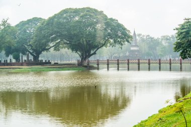 Tayland. Sukhothai. Şehrin güzel manzarası Tarihi Park.