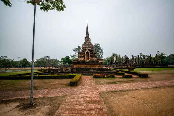 Tajlandia Sukhothai Piękny Widok Miasta Historyczny Park — Zdjęcie stockowe