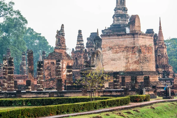 Thaiföld Szuhothai Gyönyörű Kilátás Városra Történelmi Park — Stock Fotó