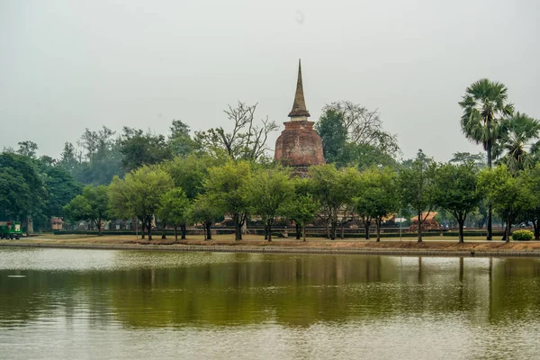 Tailândia Sukhothai Uma Bela Vista Cidade Parque Histórico — Fotografia de Stock