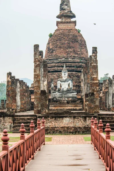 Tajlandia Sukhothai Piękny Widok Miasta Historyczny Park — Zdjęcie stockowe