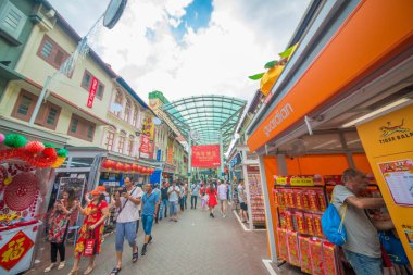 Singapur. Şehirde güzel bir Çin Mahallesi manzarası.