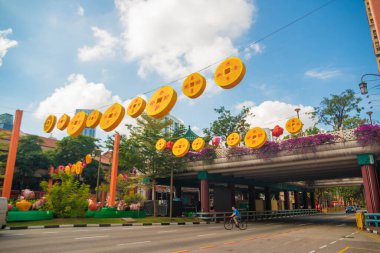 Singapur. Şehirde güzel bir Çin Mahallesi manzarası.