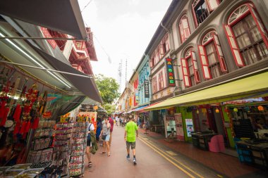 Singapur. Şehirde güzel bir Çin Mahallesi manzarası.