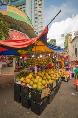 Singapur. Şehirde güzel bir Çin Mahallesi manzarası.