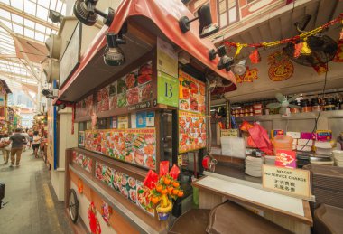 Singapur. Şehirde güzel bir Çin Mahallesi manzarası.