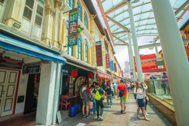 Singapur. Şehirde güzel bir Çin Mahallesi manzarası.