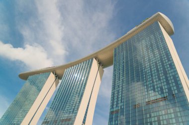 Singapur. Marina Körfezi Kumları manzarası