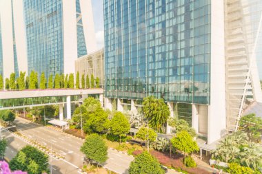 Singapur. Marina Körfezi Kumları manzarası