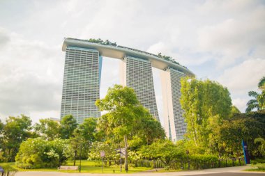Singapur. Marina Körfezi Kumları manzarası