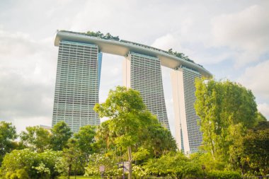 Singapur. Marina Körfezi Kumları manzarası