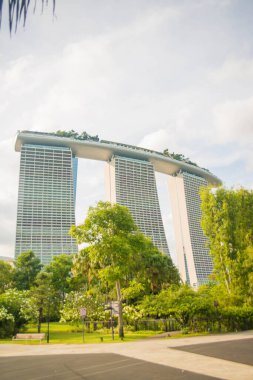 Singapur. Marina Körfezi Kumları manzarası