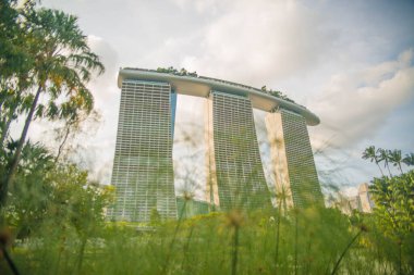 Singapur. Marina Körfezi Kumları manzarası