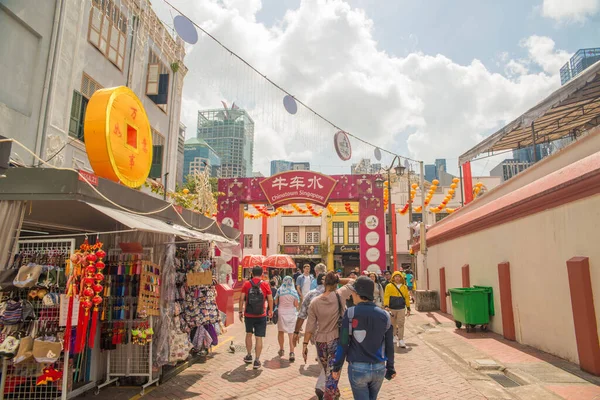 新加坡 城市里唐人街的美丽景色 — 图库照片