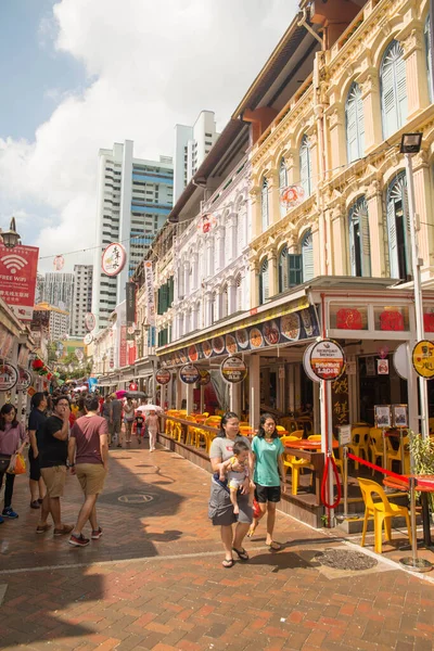 Σιγκαπούρη Μια Όμορφη Θέα Της Chinatown Στην Πόλη — Φωτογραφία Αρχείου
