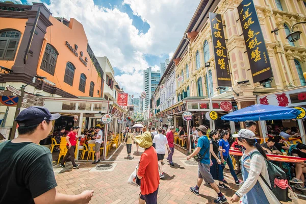 Σιγκαπούρη Μια Όμορφη Θέα Της Chinatown Στην Πόλη — Φωτογραφία Αρχείου