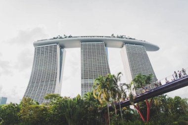 Singapur. Marina Körfezi Kumları manzarası