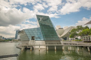 Singapur. Marina Körfezi Kumları manzarası